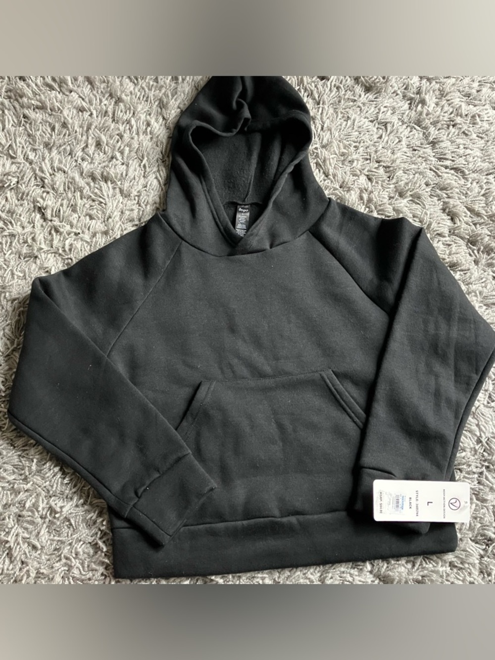 New! Cropped Black Hoodie Large